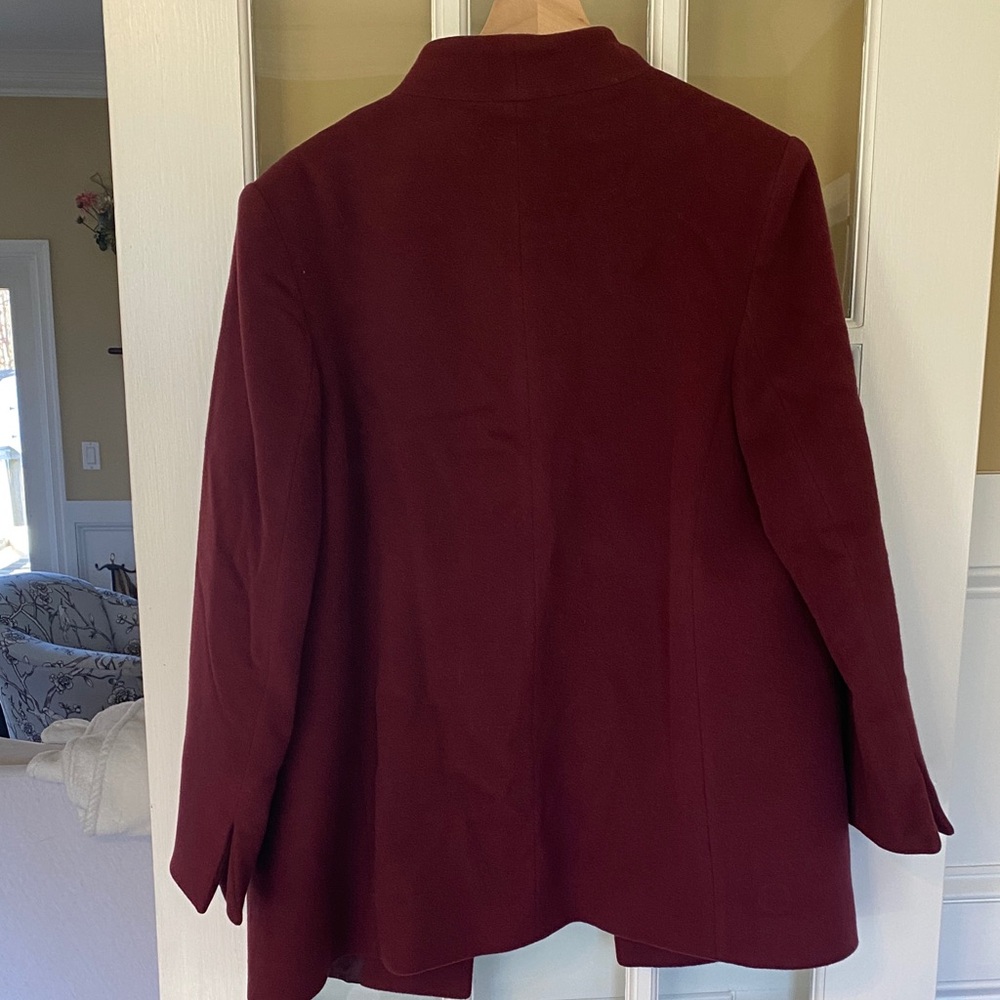 Cinzia Rocca Icons Burgundy Pea Coat - Picture 3 of 4